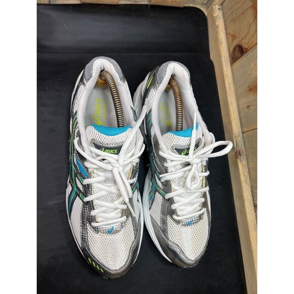 Asics Gel-Kanbarra 4 Womens Running Shoes Size 11 White Mesh W/ Teal & Lime - Picture 4 of 11